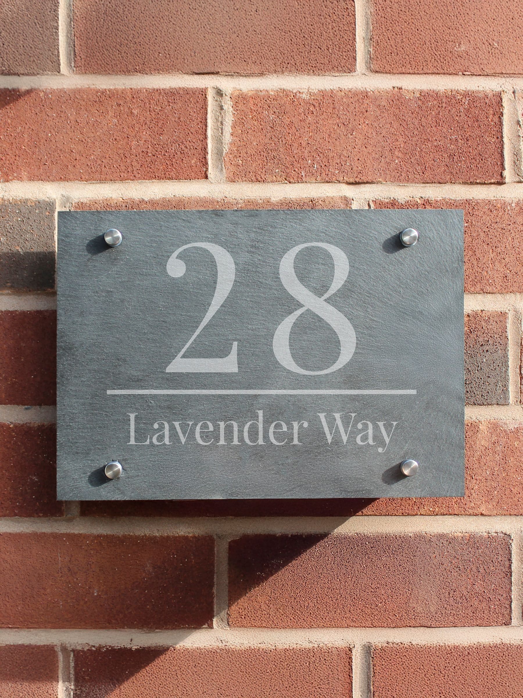 PMC personalised large number slate house sign 22x20cm, imported from the UK