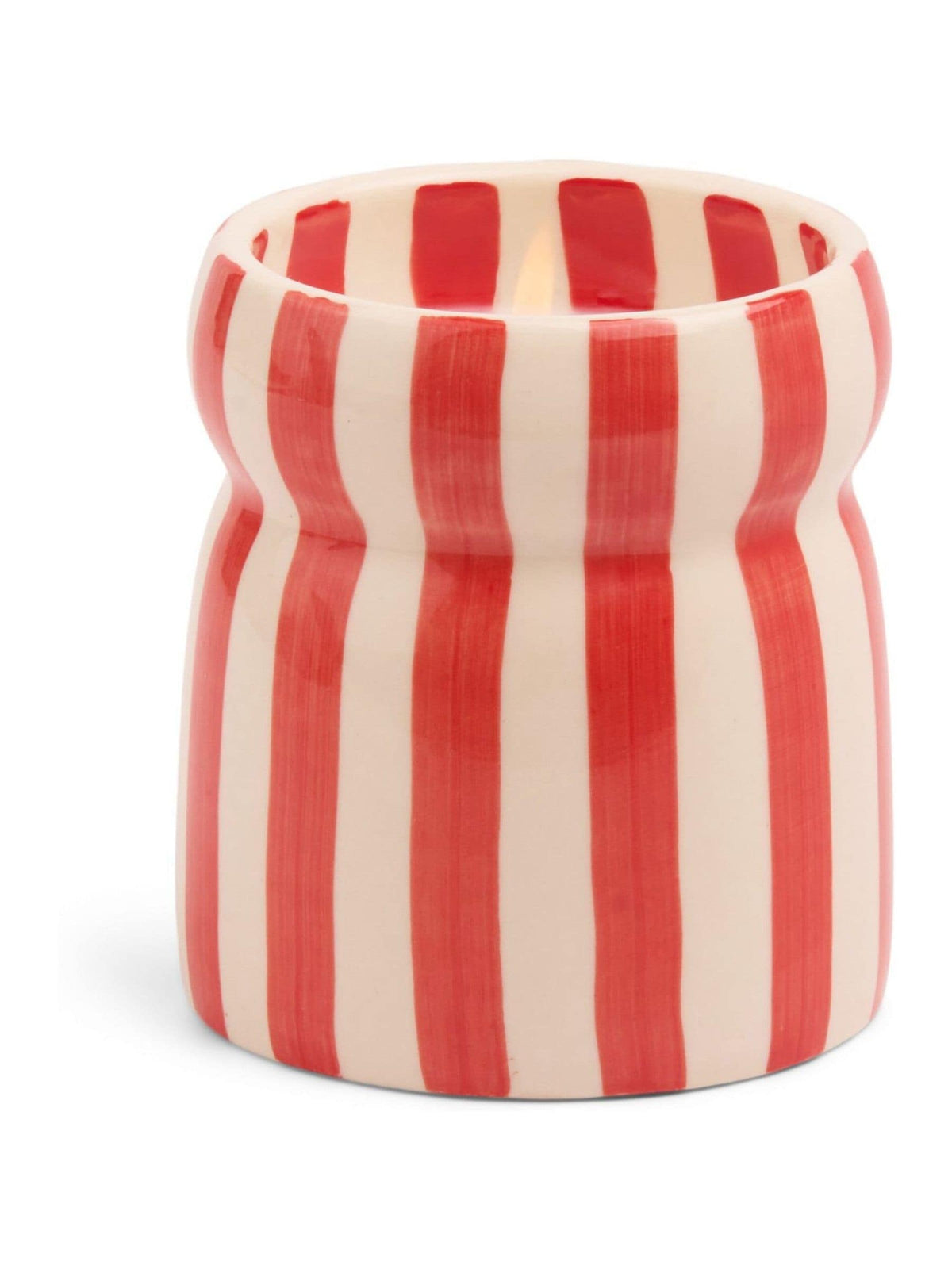 Paddywax Cabana 184g Red Striped Ceramic Candle