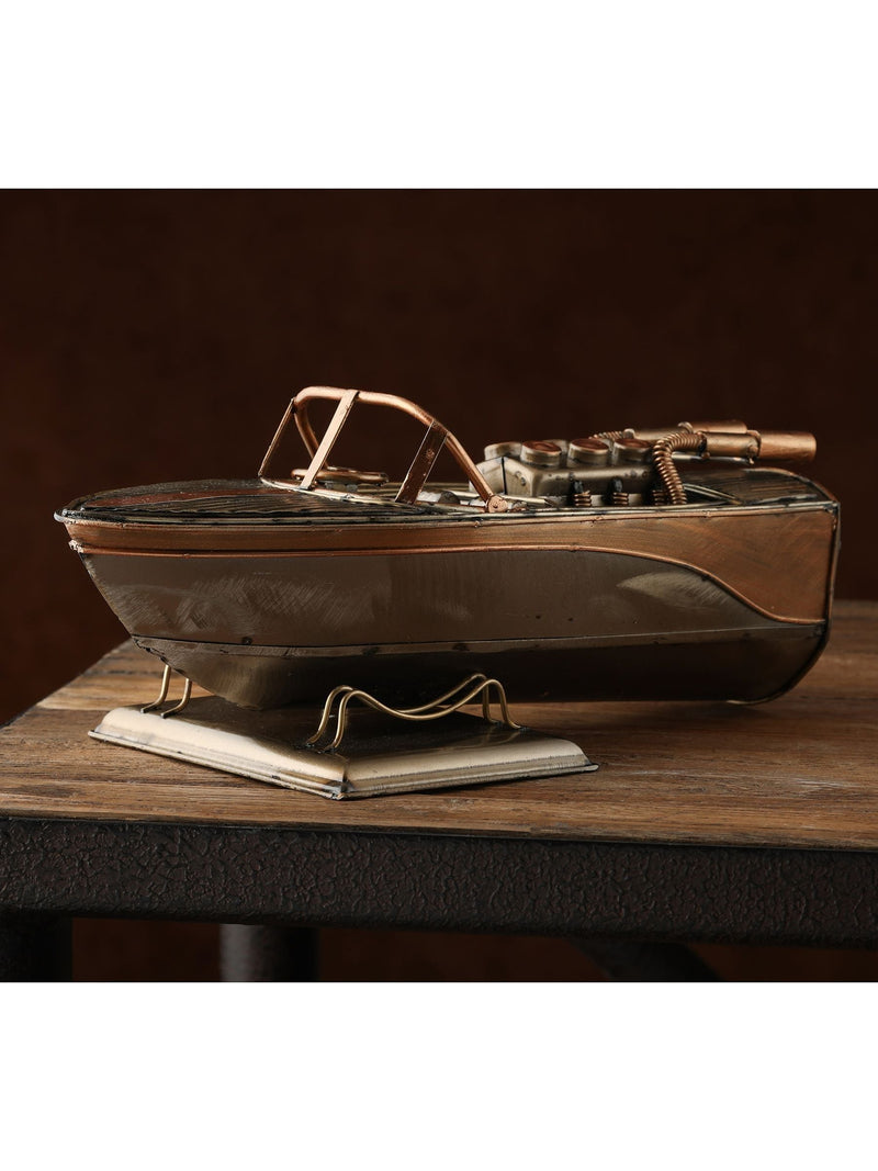 Harvey Makin gold speed boat ornament (British brand)