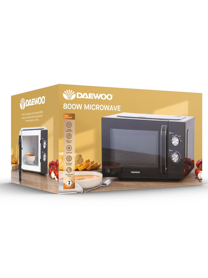 Daewoo Black 23L Microwave 800W