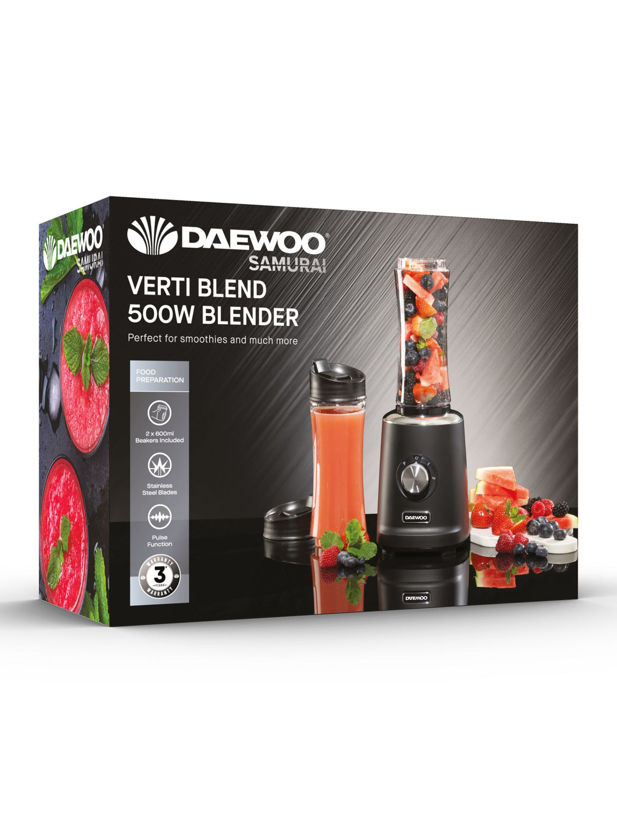Daewoo Black Vertiblend Food Blender 500W