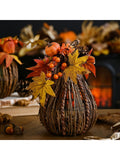 Country Living orange handmade rattan pumpkin decoration 20cm - British product