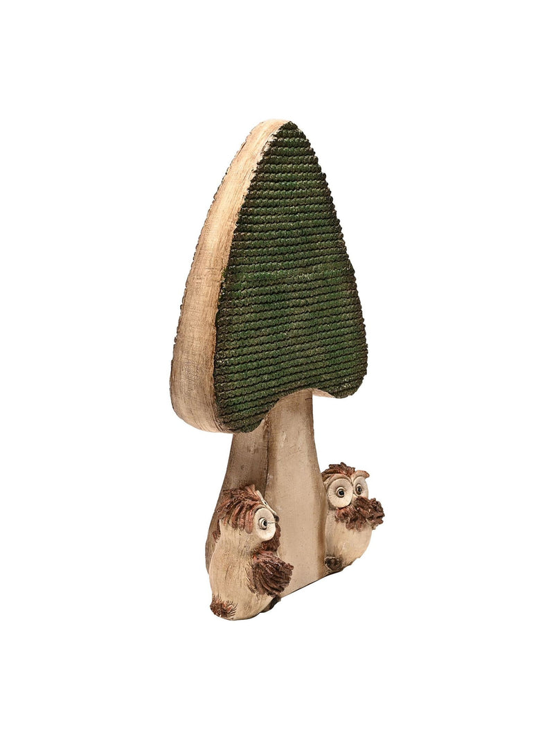 Owl and mushroom garden ornament 42cm - British product