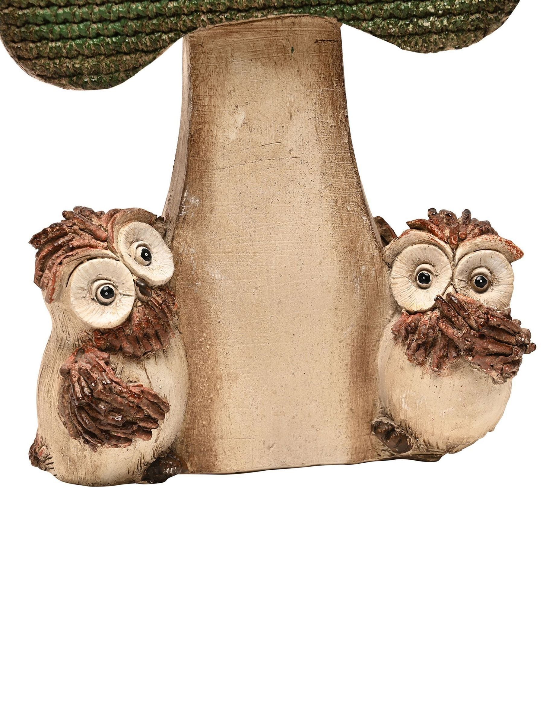 Owl and mushroom garden ornament 42cm - British product