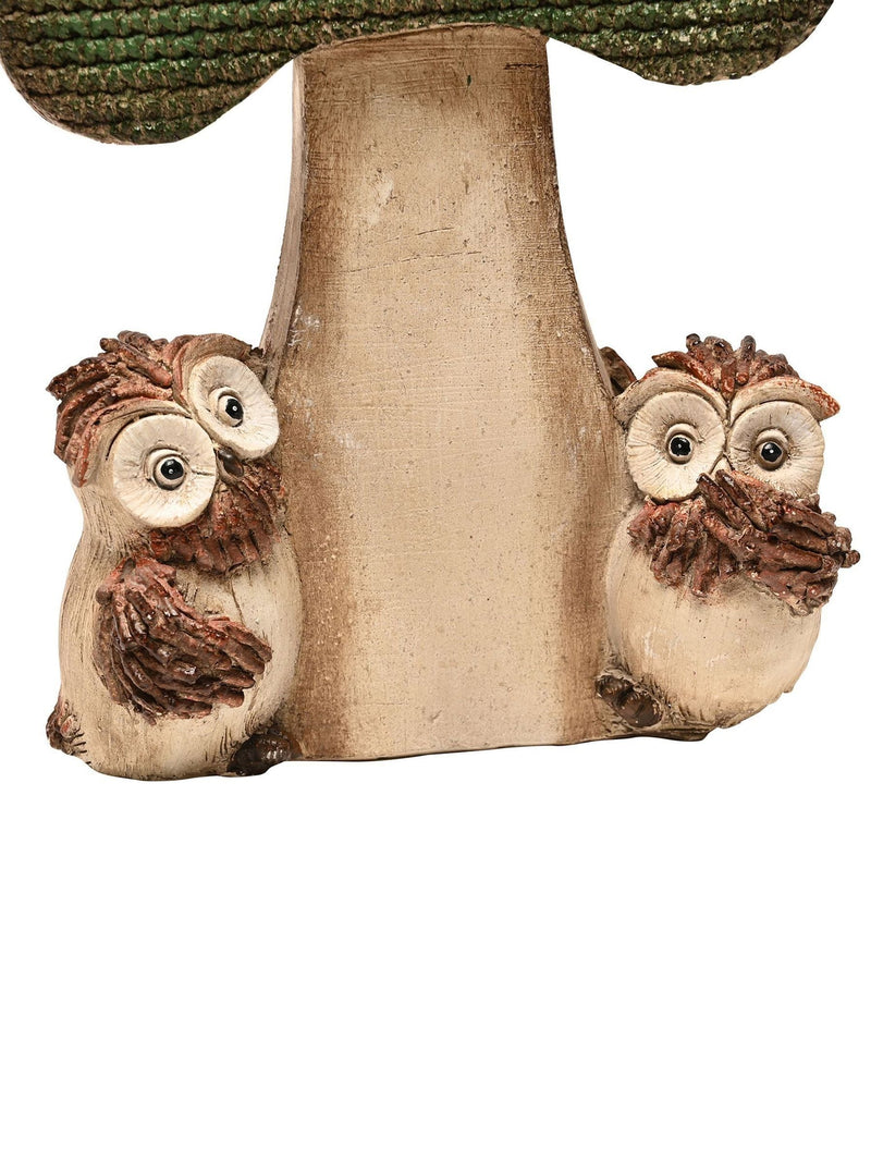 Owl and mushroom garden ornament 42cm - British product