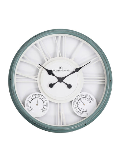 Country Living Blue Garden Clock 18-inch Outdoor Clock