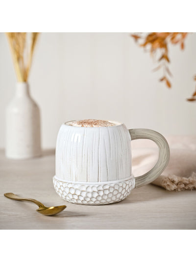 Country Living Set of 2 White Acorn-Shaped Ceramic Mugs