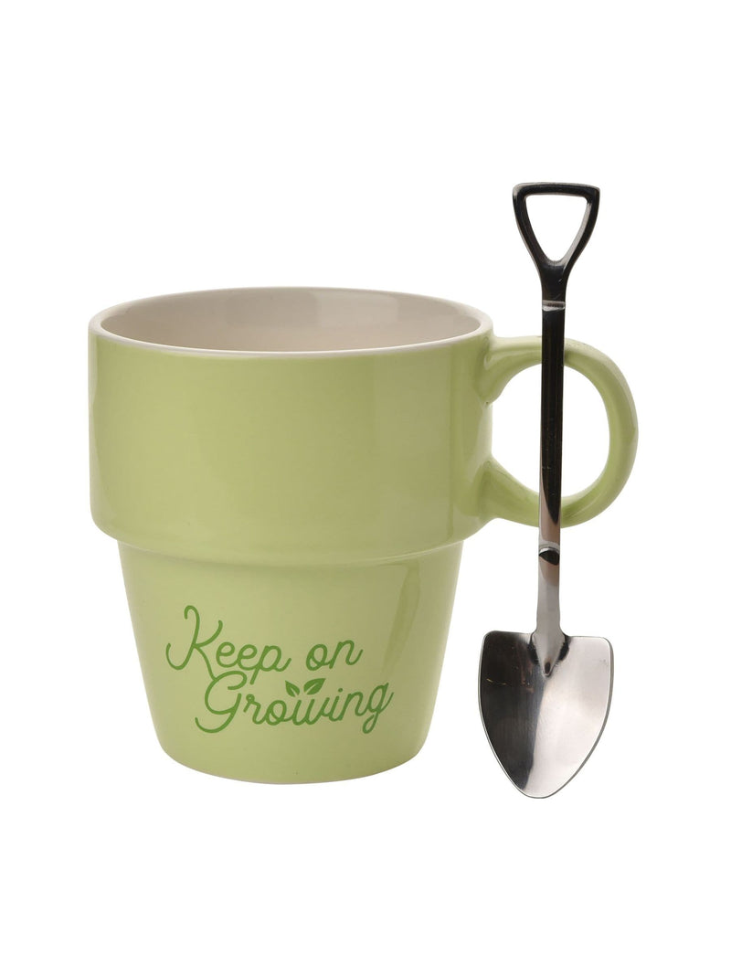 Country Living green Keep On Growing gardeners mug 10.5cm - British product