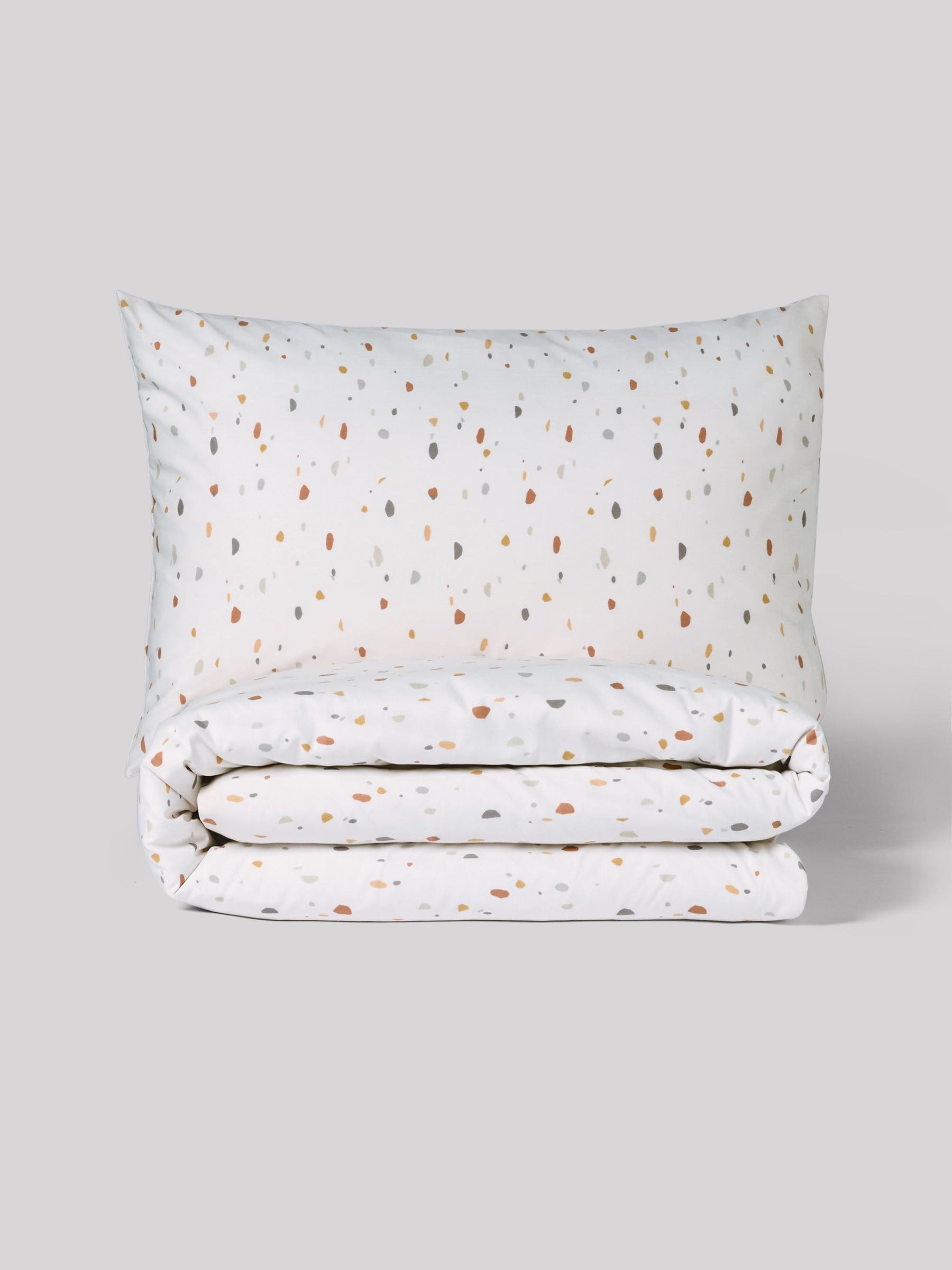 2 Pack Teal Blue Terrazzo Duvet Cover and Pillowcases Set
