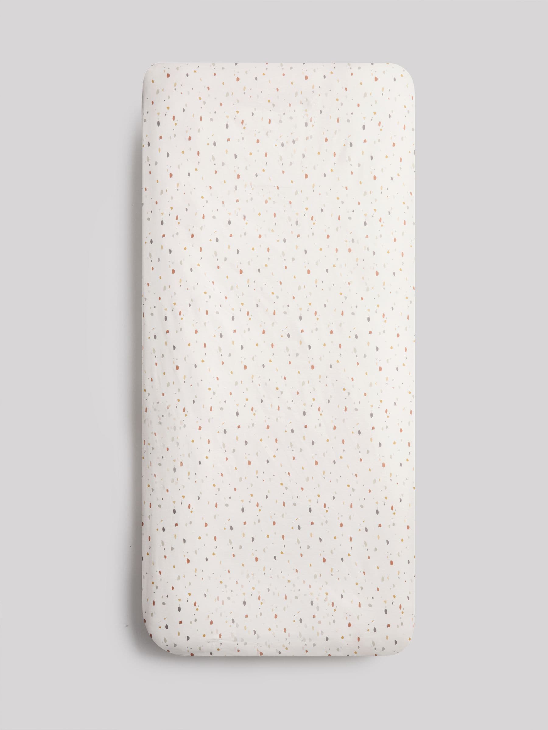 Blue terrazzo fitted sheets 2 pack for baby beds - British product