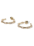 Aela Gold Tone Diamond Simulant Hoop Earrings