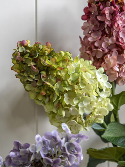 Gallery Home White Vintage Cone Hydrangea Artificial Flower Stems (12 Stems)