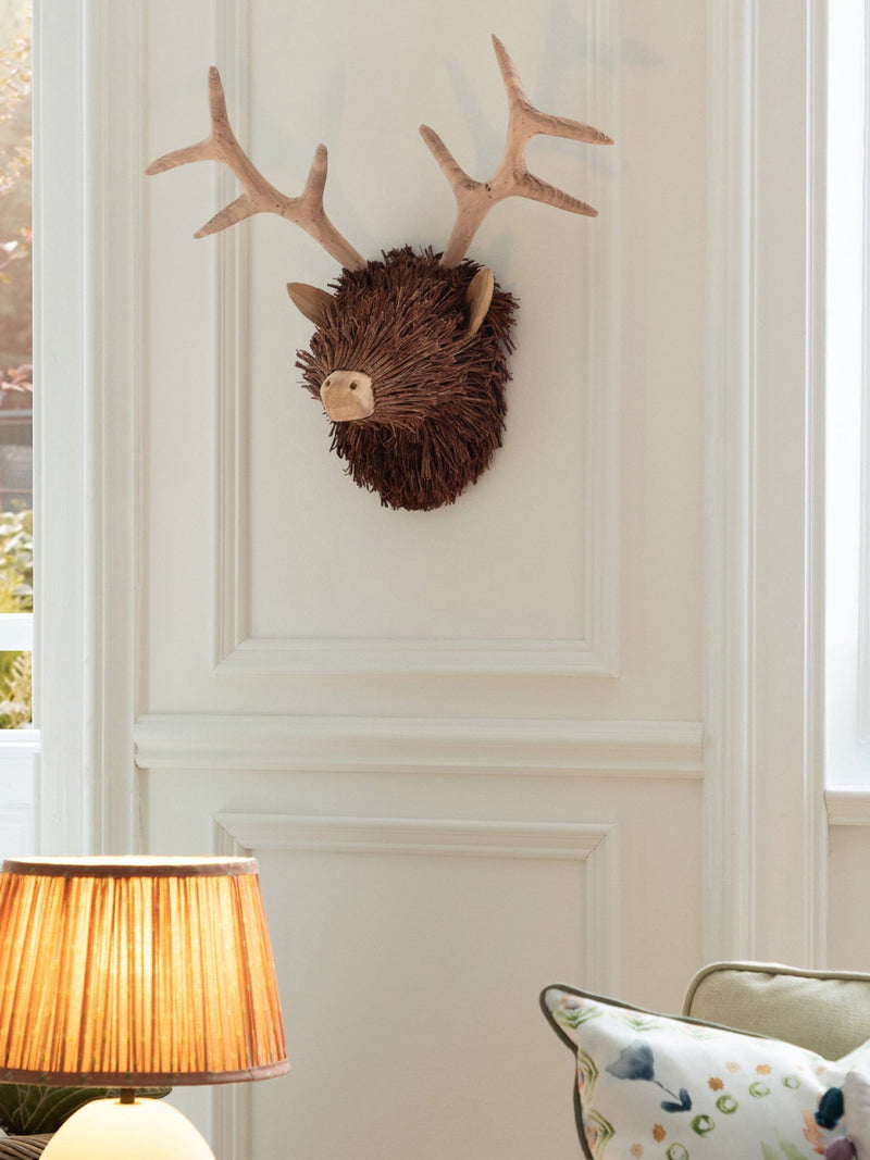 Voyage Maison Brown Stirling stag head wall mounted wooden sculpture 60cm (British brand)