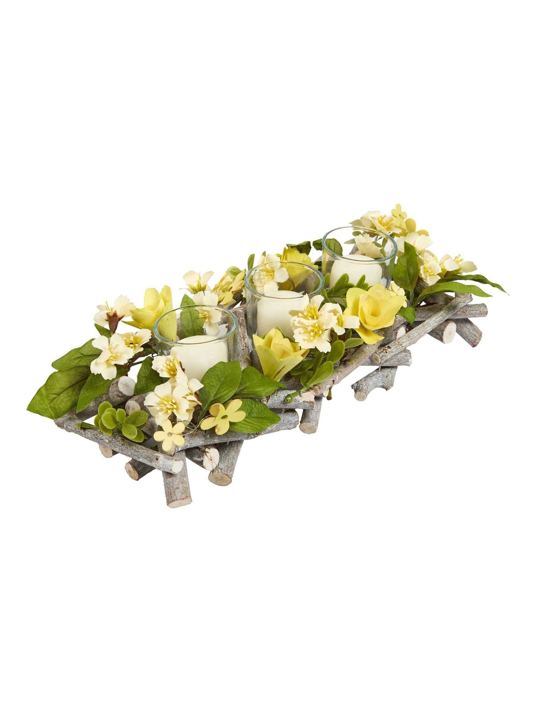 Dibor Hawthorn Floral Triple Candle Holder