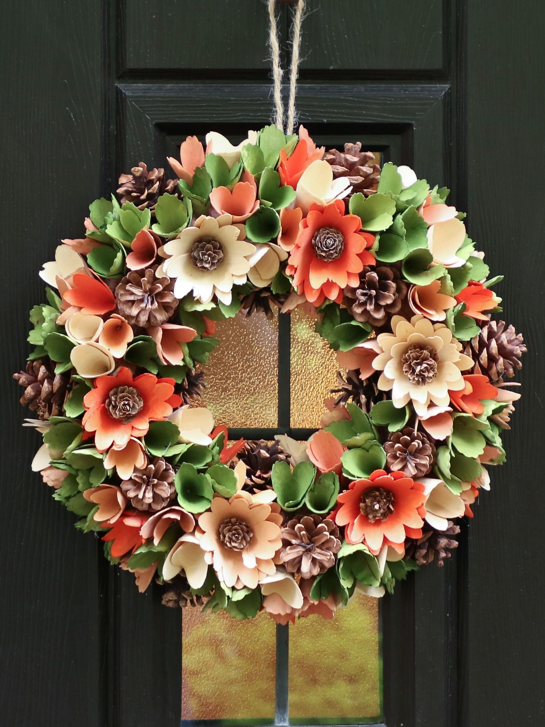 Dibor Orange Bloom Wreath 32cm