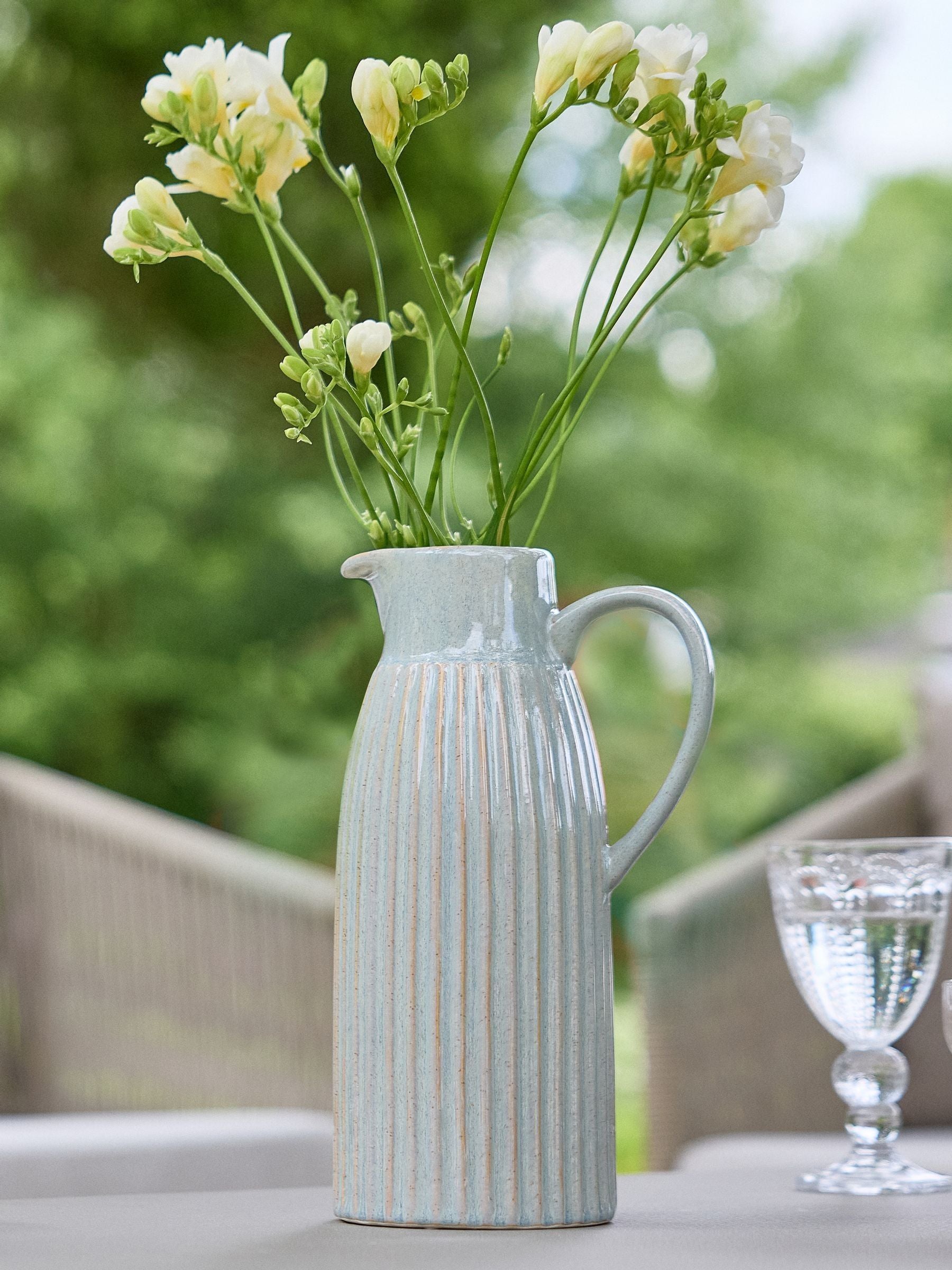 Dibor Blue Narbeth tall ceramic pitcher - British product