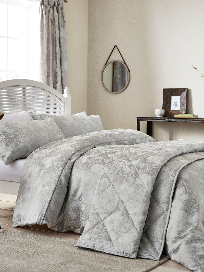 Sanderson Platinum Ashbee Duvet Cover and Pillowcase Set