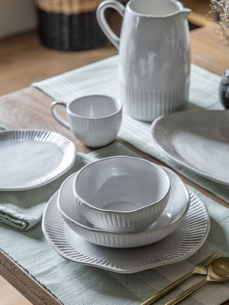 Gallery Home Cream Earthy Ridged dinner plates 4 pack, UK version