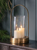 Gallery Home brass Landon hurricane candle holder, UK version