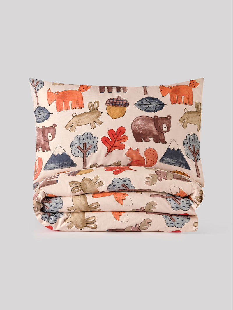 Duvet cover set Neutral Bear cotton blue car print, imported from the UK