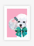 Eleanor Bowmer White Hun Poodle framed art print 42x32cm - British product