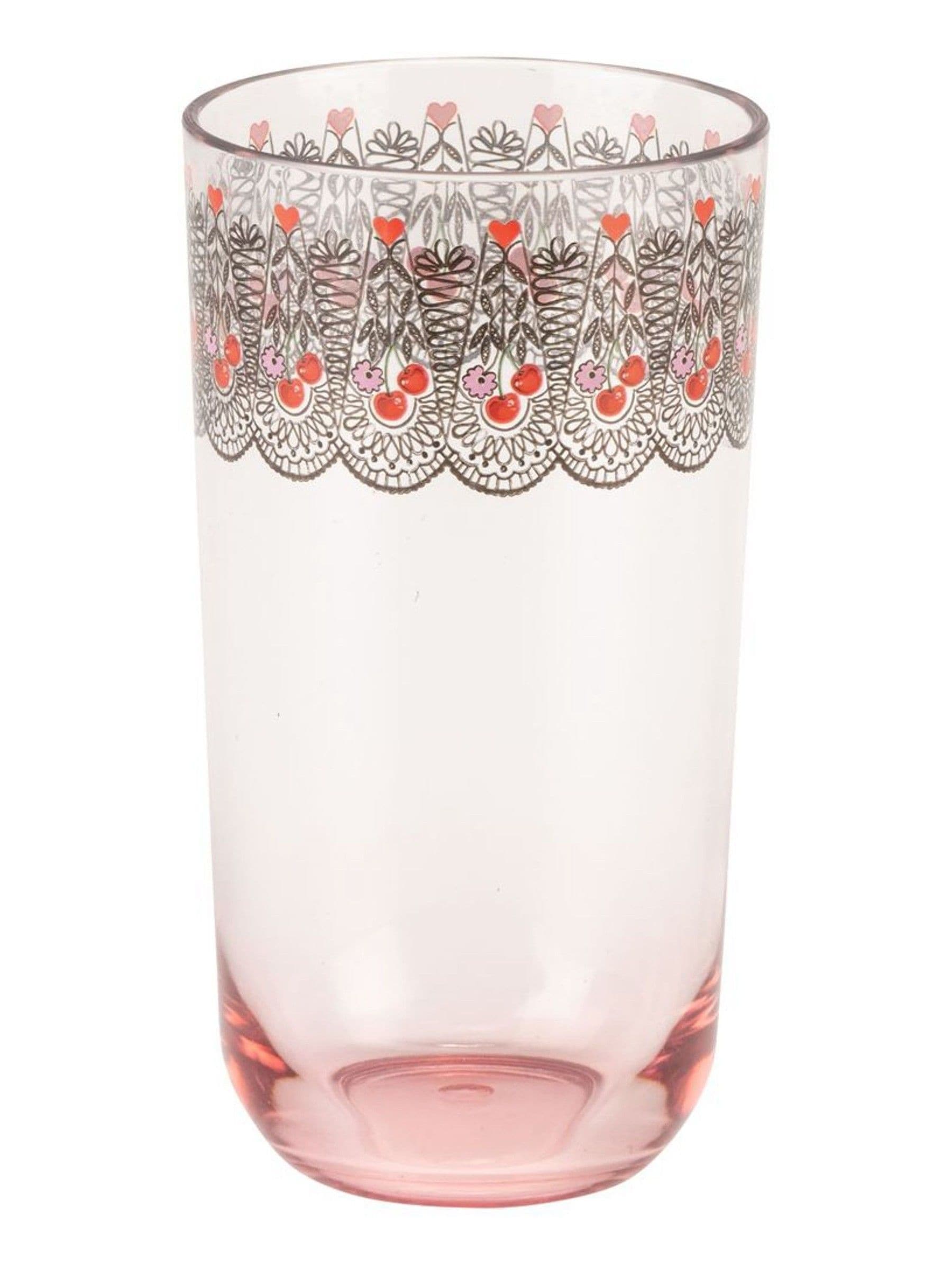 Cath Kidston pink cherry highball glass 475ml - British product
