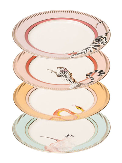 Yvonne Ellen Set of 4 White Animal Print Side Plates 19.5cm
