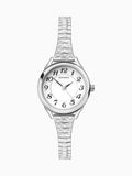 Ladies Classic Watch with Silver Stainless Steel Expander Bracelet and White Matte Dial