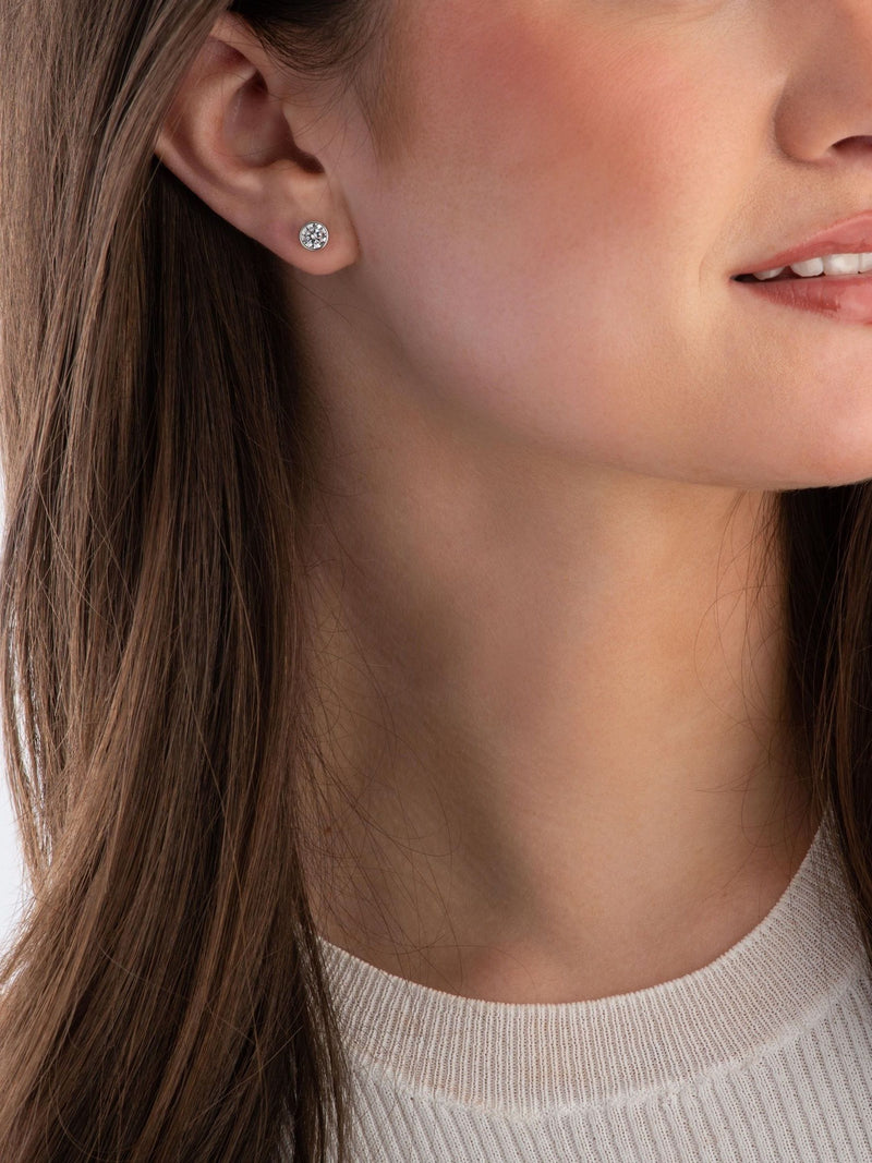 Beaverbrooks Sterling Silver Silver Cubic Zirconia Stud Earrings