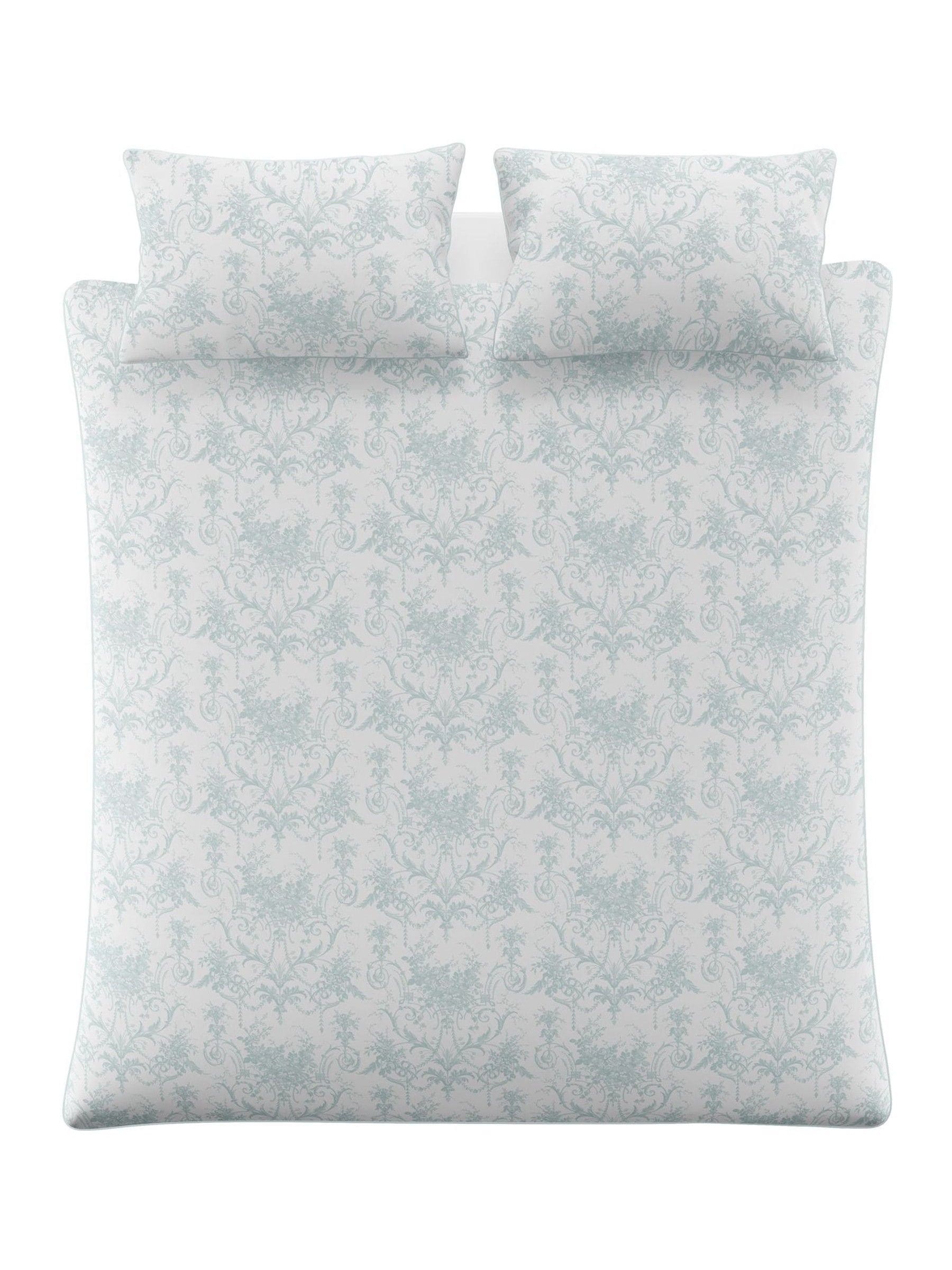 Laura Ashley Blue Seaspray Tuileries reversible duvet cover and pillowcase set, UK version