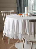 Secret Linen Store White Bonnie Broderie Table Cloth