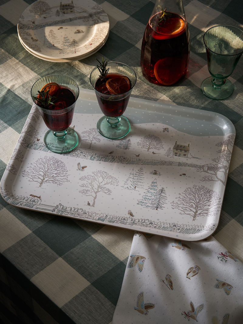 Sophie Allport Off White Snowy Cottage serving tray 43x33cm (British brand)