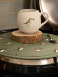 Sophie Allport Forest Green Robin Circular Hob Cover