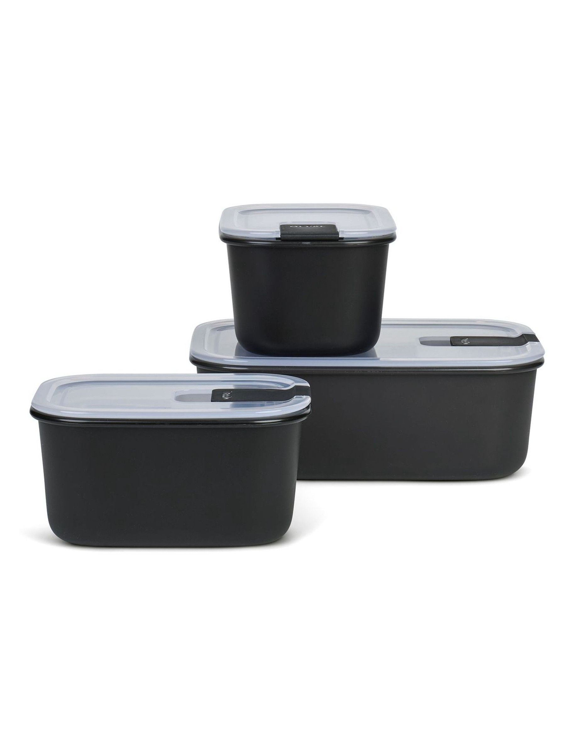 3-Piece Food Storage Container Set with Easy-Clip Lids, Includes 450 ml and 1000 ml Boxes
