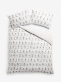 White Natural Bertie Bear reversible duvet cover and pillowcase set (British brand)