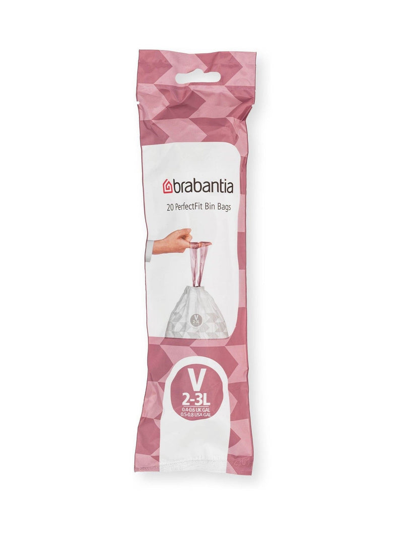 Brabantia white bin bags 200 pack 2-3 litres - British product