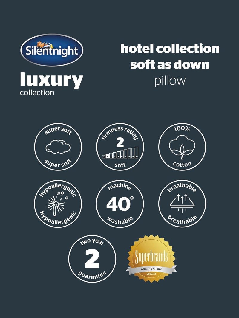 Silentnight Hotel Collection Soft as Down Cotton Pillow
