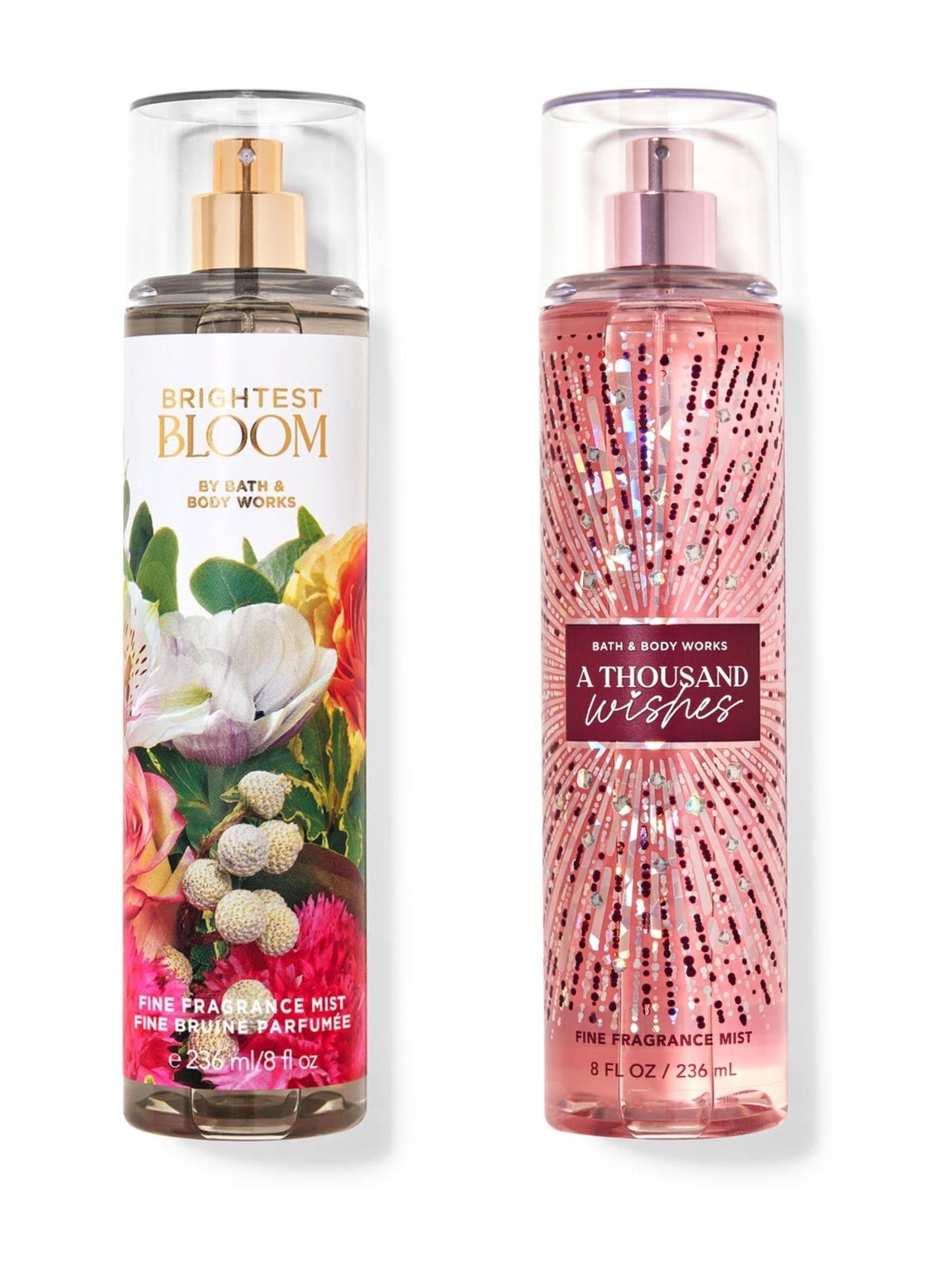 Bath & Body Works fragrance mist gift set with Brightest Bloom and A Thousand Wishes - British product