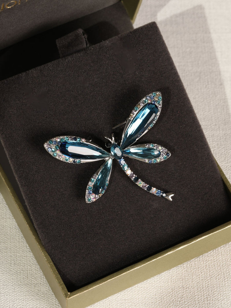 Jon Richard silver tone dragonfly brooch 55mm x 50mm, UK version