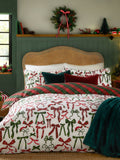 Furn Berry/Pine Nathalie Bows Reversible Duvet Cover and Pillowcase Set