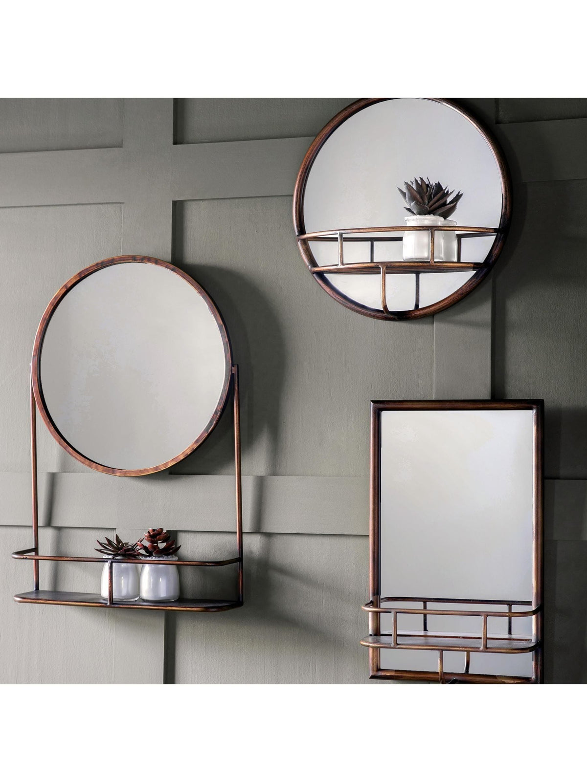 Gallery Home Millton rectangle bathroom mirror 48cm, UK version