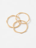 Oliver Bonas Gold Tone Noa Scalloped Edge Bangles Set Of 3