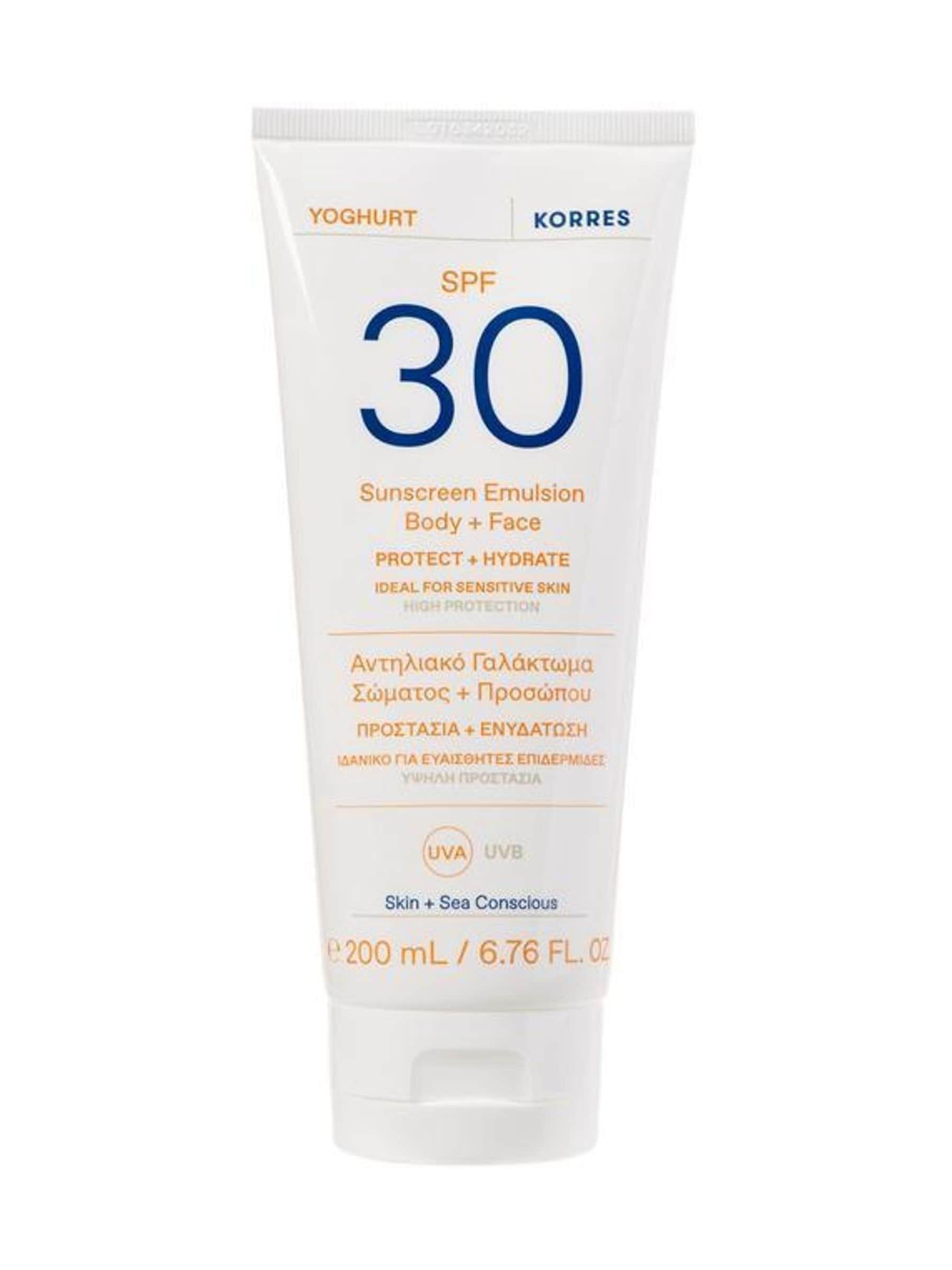 Korres Yoghurt Sunscreen Emulsion Body + Face SPF30 200ml