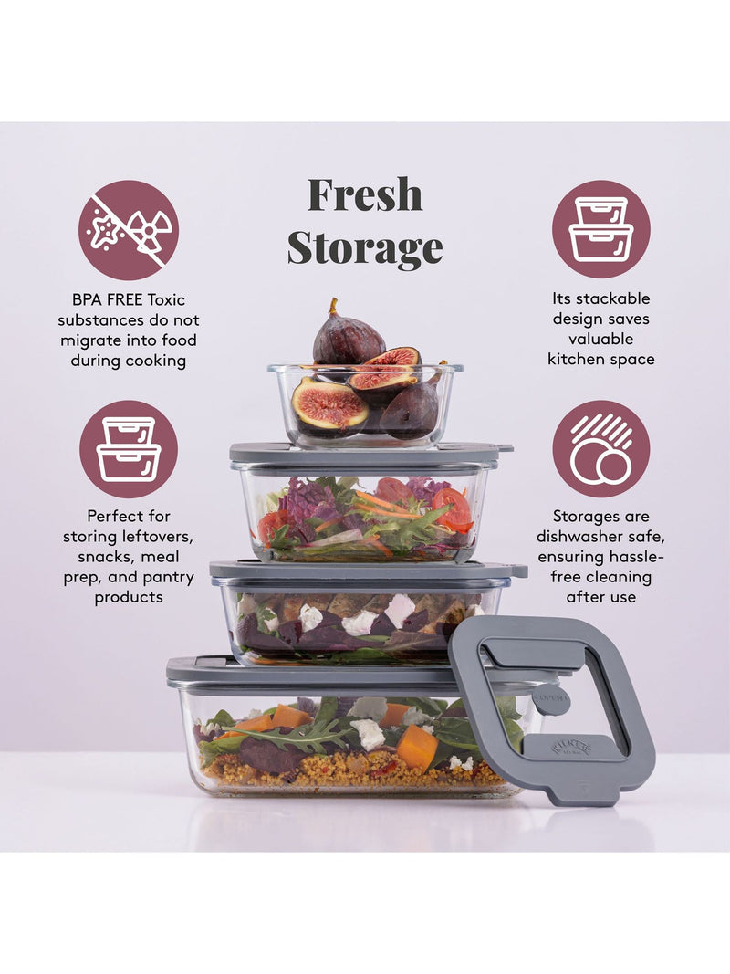 Kilner Set of 4 Clear Fresh Storage Containers