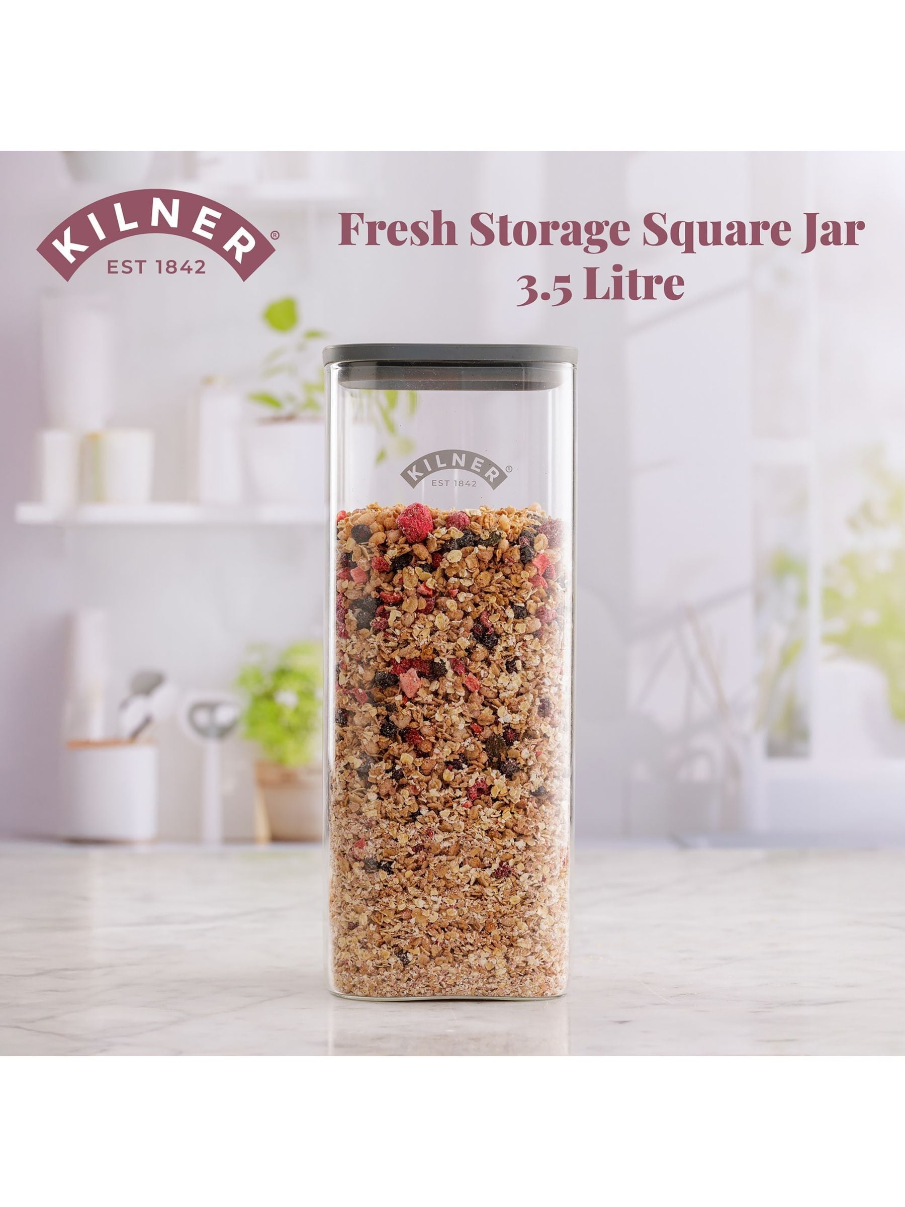 Kilner Clear Fresh Storage Jar 3.5 litre set of 2, UK version