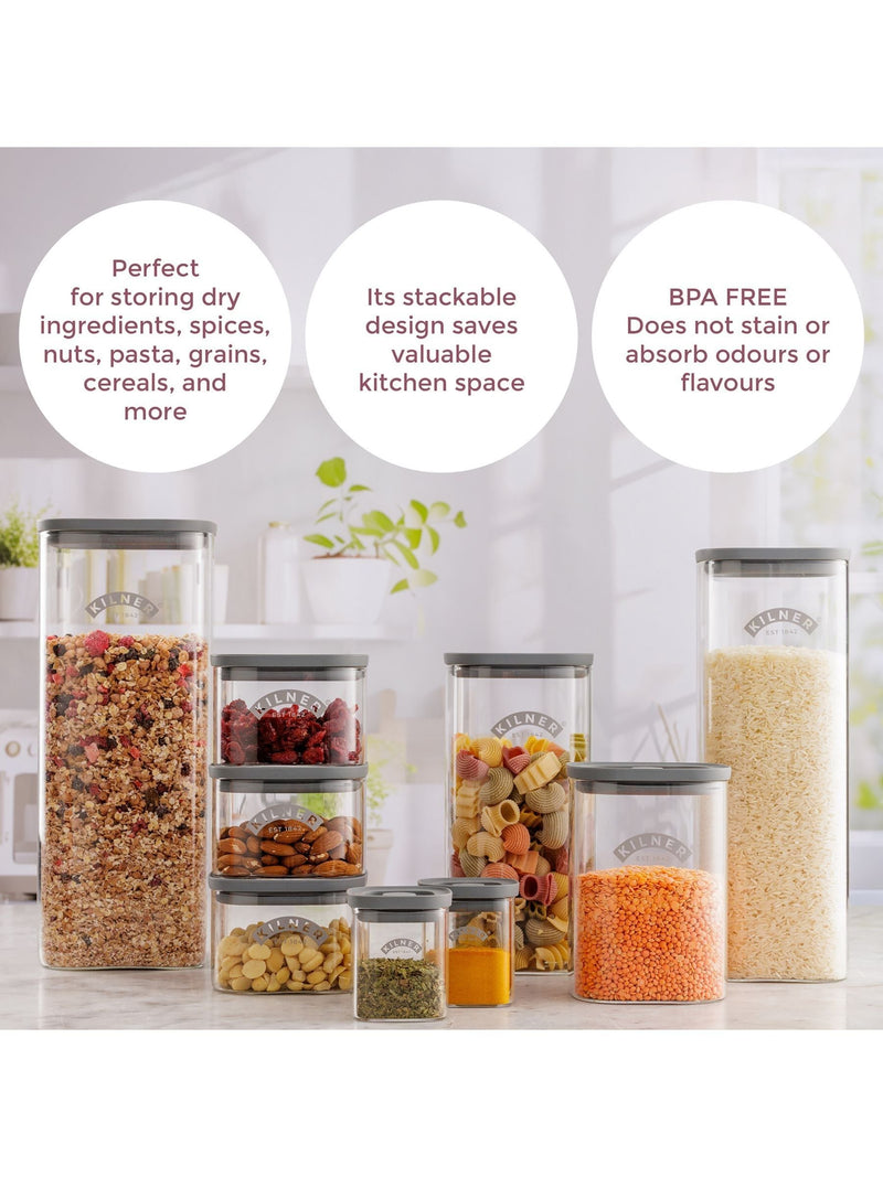 Kilner Clear Fresh Storage Jar 3.5 litre set of 2, UK version
