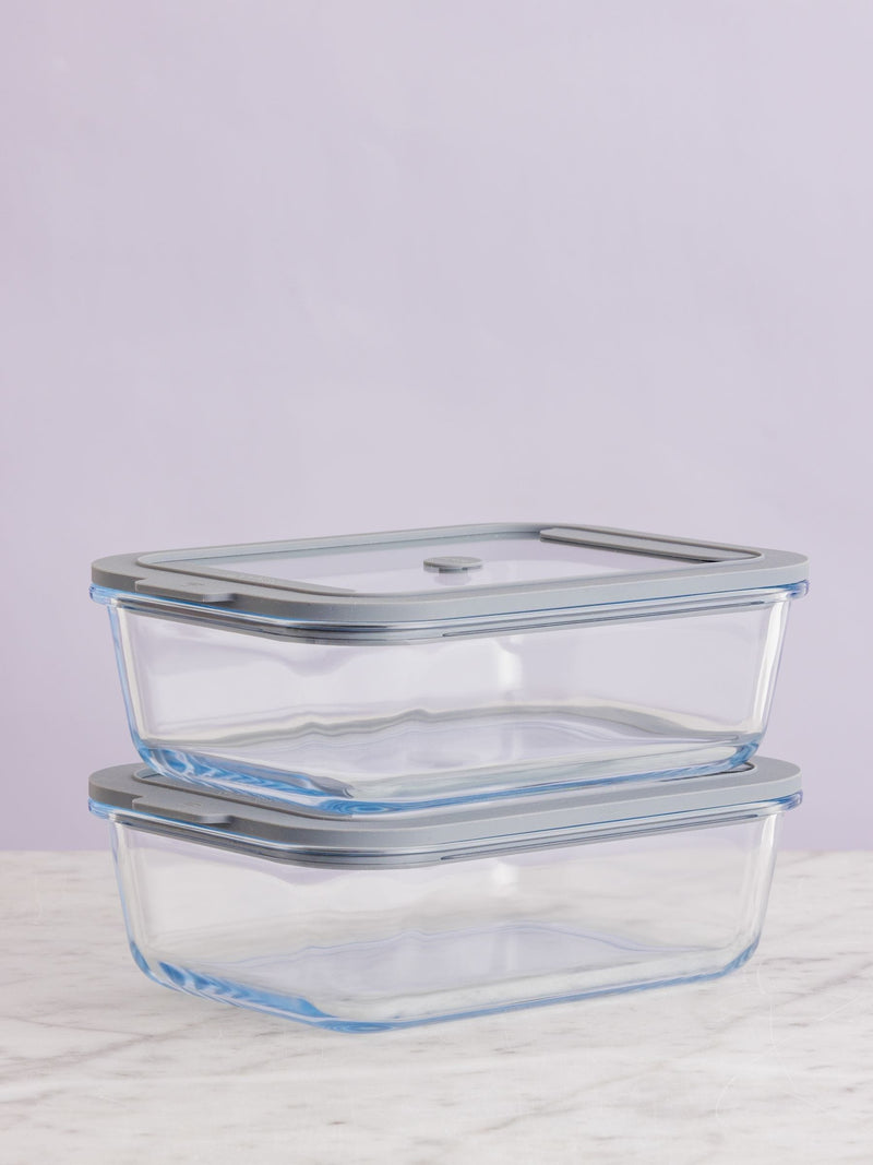Kilner clear glass food storage containers 1.5l set of 2, UK version