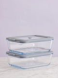 Kilner clear glass food storage containers 1.5l set of 2, UK version