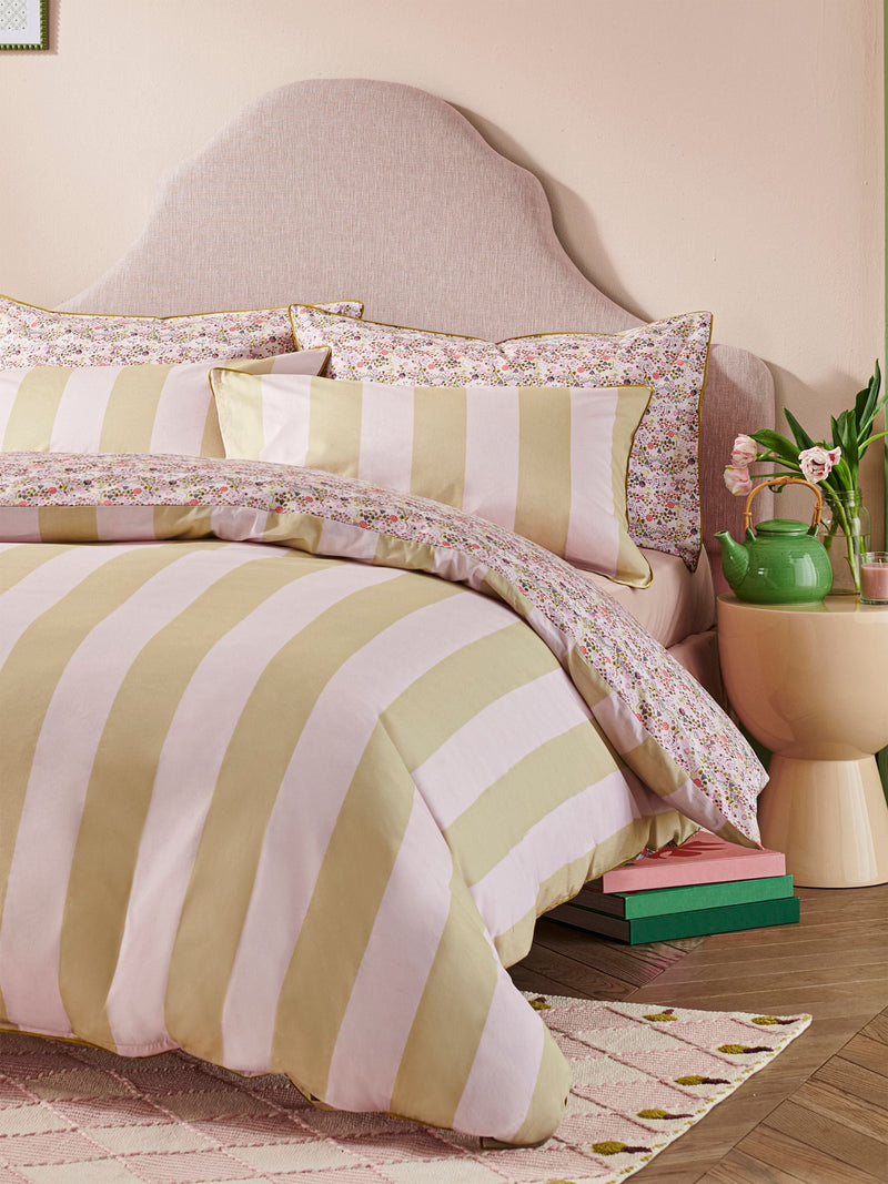 Cath Kidston Pink Tiny Town duvet cover and pillowcase set - British product