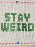 Oliver Bonas Natural Stay Weird Petit Point Framed Wall Art